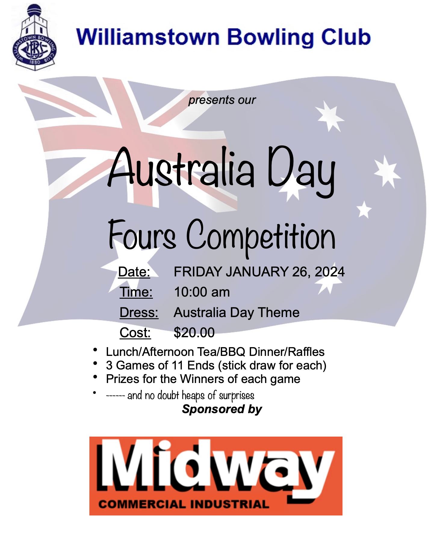 australia day fours bowling competition